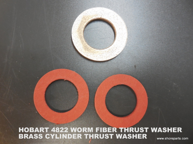 Hobart Model 4822 1" ID X 1-5/8" OD Fiber Worm Thrust Washer 00-004221,  1" ID X 1-3/4" OD Brass Cyl